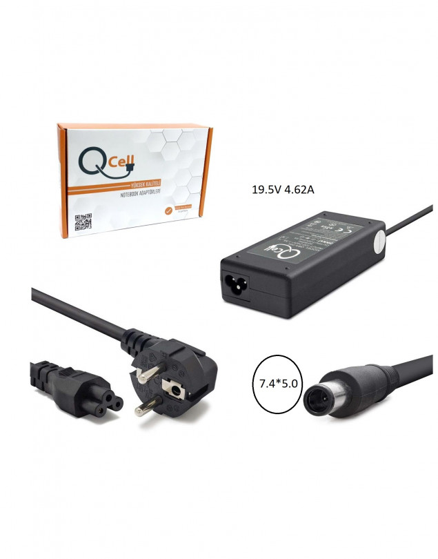 Dell 19.5V 4.62A 7.4*5.0 Notebook Adaptör (7.4mm/5.0mm)
