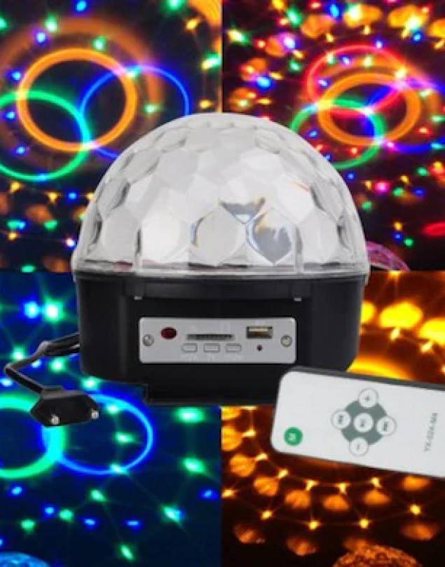 DİSCO YUVARLAK MODEL DİSKO TİPİ IŞIKLI BLUETOOTH SPEAKER SES BOMBASI